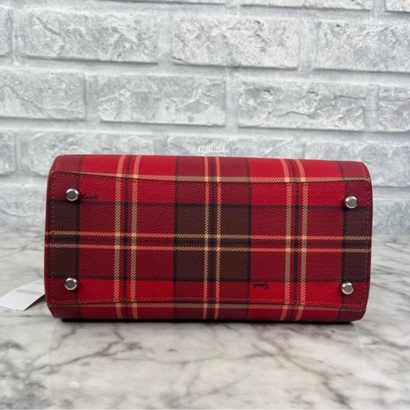 Coach Rowan Satchel Crossbody & Mini Skinny Id Case Wallet In Tartan Plaid Print - Picture 6 of 16